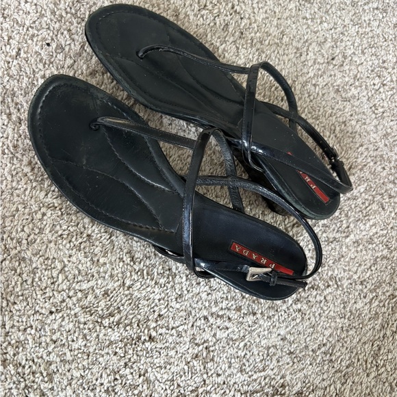 Prada Black Strappy Women's Sandals - Picture 1 of 5